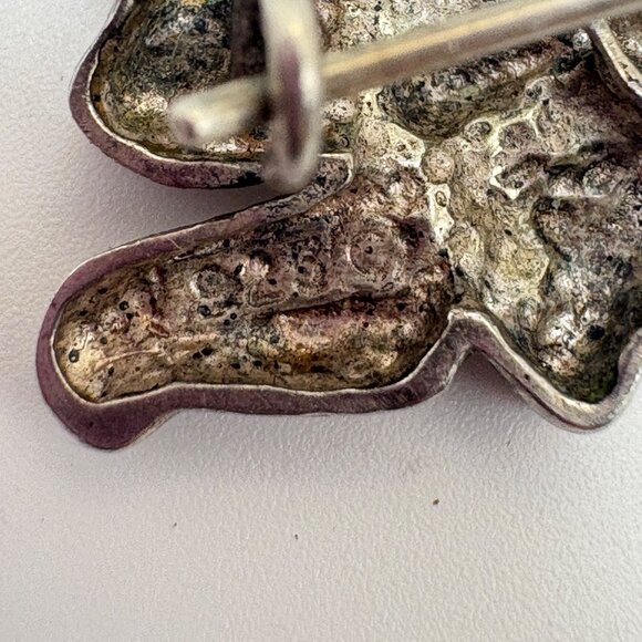 VTG Sterling Silver 925 Turquoise Bow Design Dangle Earrings 1.25" Length - Picture 7 of 9